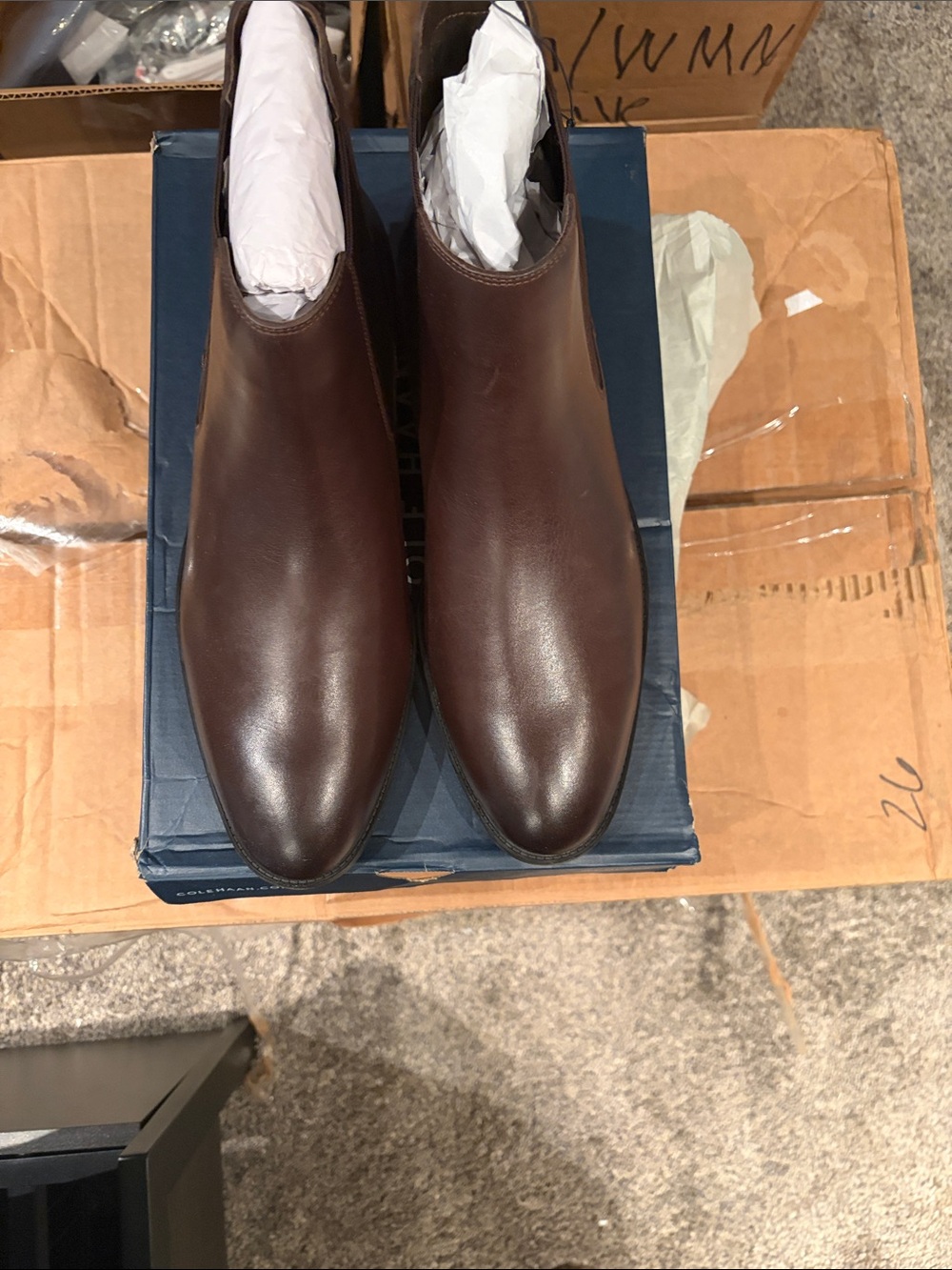 Cole Haan Men's Dark Brown Leather Chelsea Boots